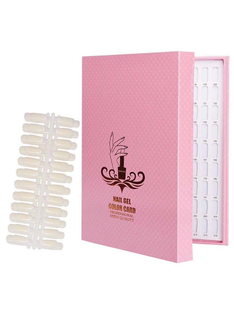 Noverlife 216-Nail Colour Chart Display Book With False Nail Tip Pink/White  - Image 1