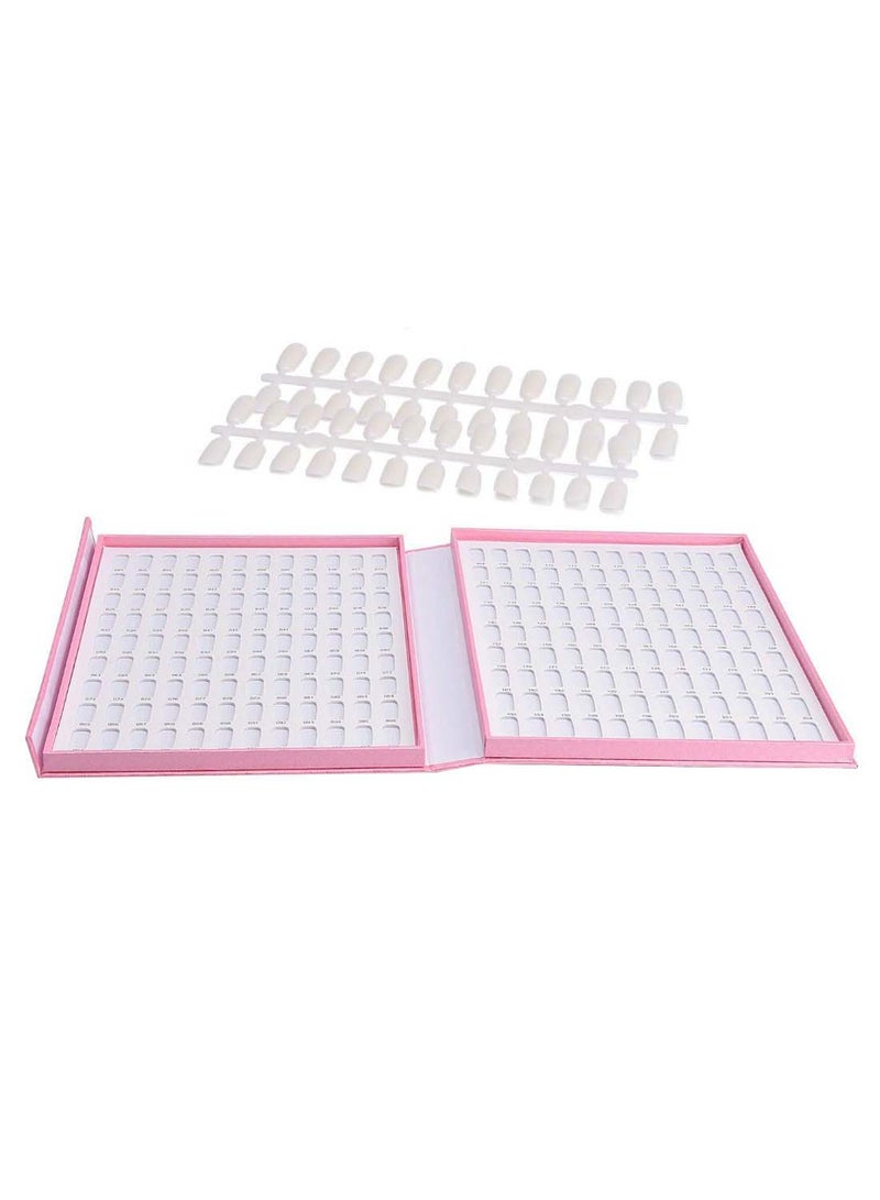 Noverlife 216-Nail Colour Chart Display Book With False Nail Tip Pink/White  - Image 2