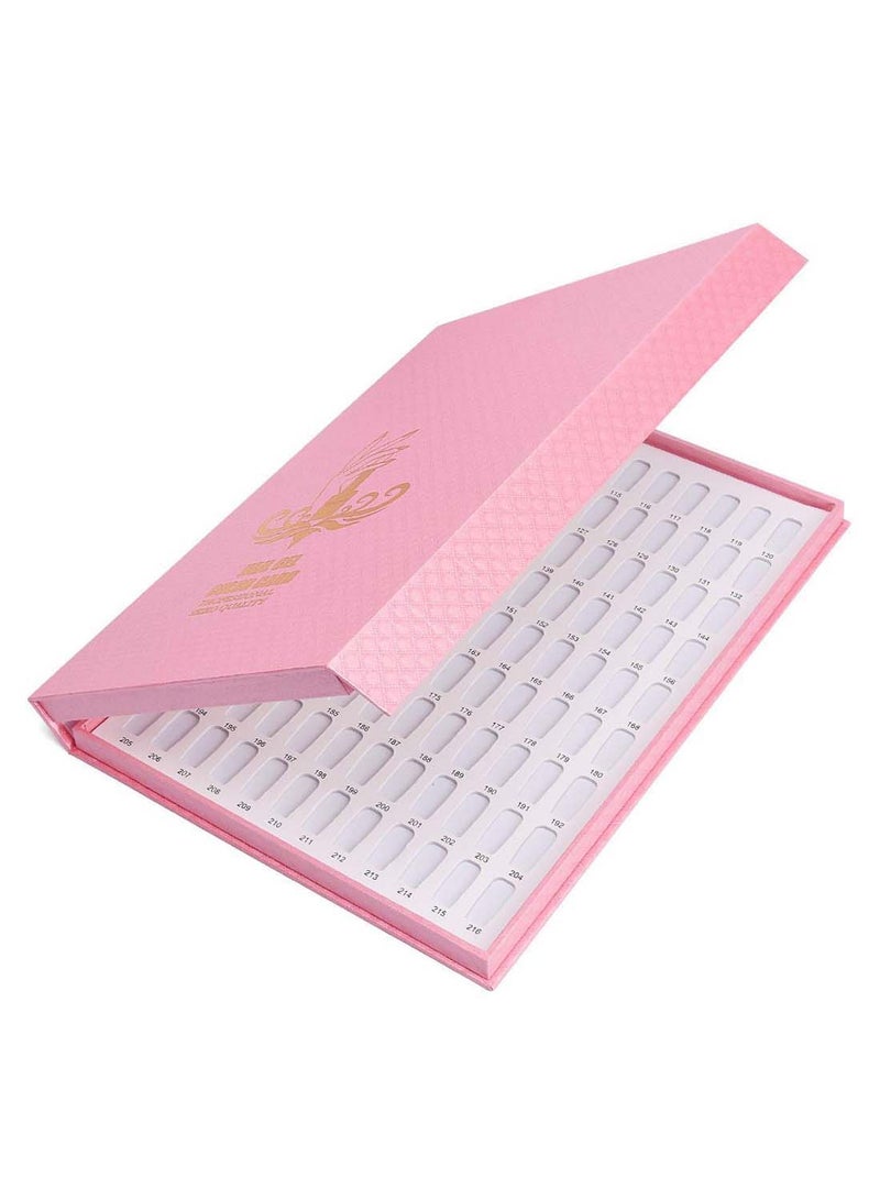 Noverlife 216-Nail Colour Chart Display Book With False Nail Tip Pink/White  - Image 3