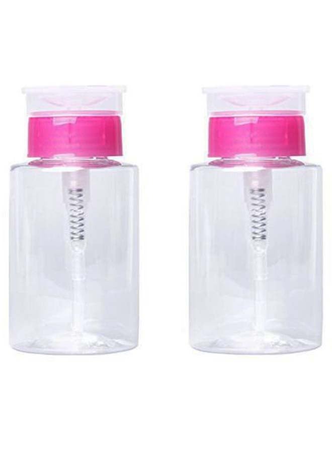 Teemico 2-Piece Nail Polish Remover Pump Container Set Clear/Pink/Off White - Image 1