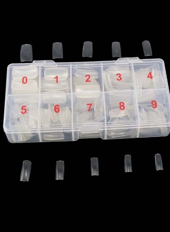 Yueton - 500-Piece Full Cover UV Gel False Nail Tip Set With Box White - Image 1
