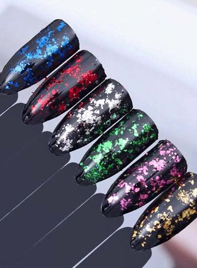 مينجين مجموعة مسحوق طلاء أظافر لامع بتصميم عاكس وثلاثي الأبعاد مكونة من 6 قطع متعدد الألوان - Image 2