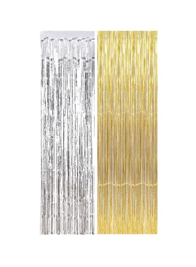 Party Propz Pack Of 4 Foil Curtain For Birthday Decoration STO2351  - Image 2