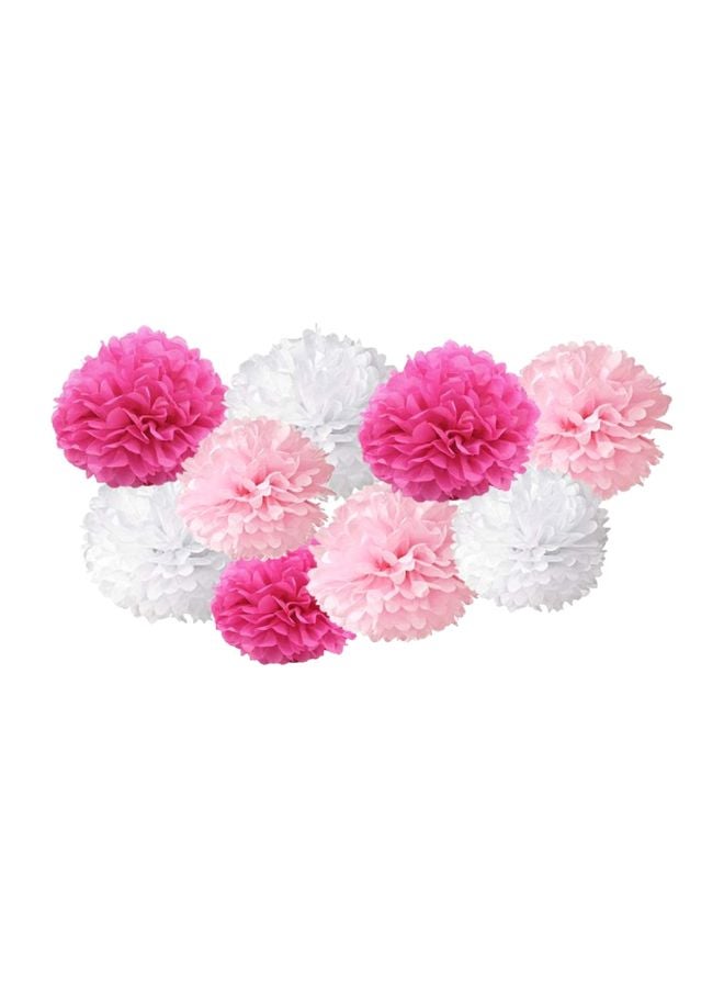 Chocozone Pack Of 8 Pom Pom Flower Party Supplies - Image 1