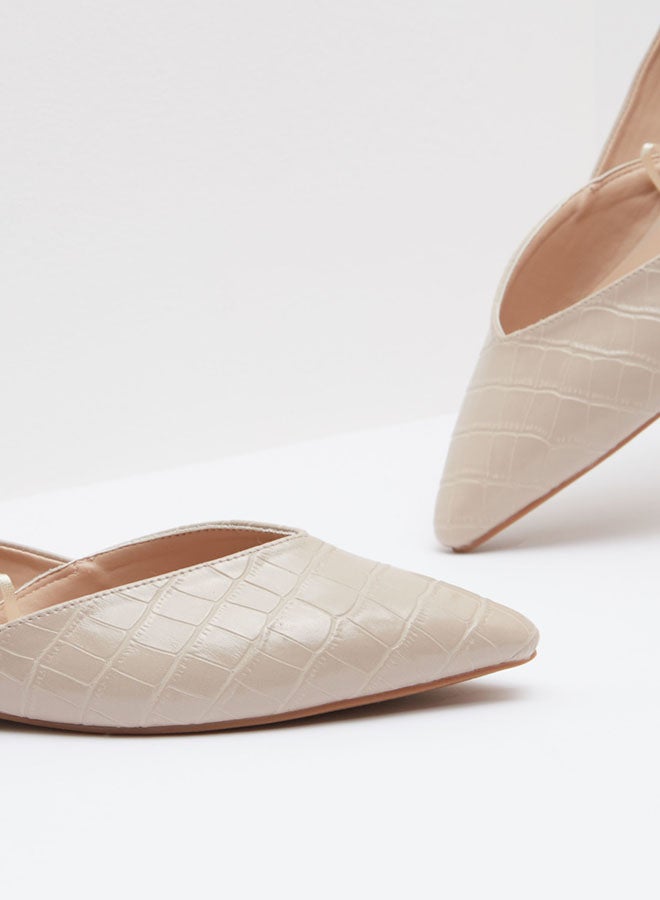 shoexpress Textured Ballerinas Cream - Image 2