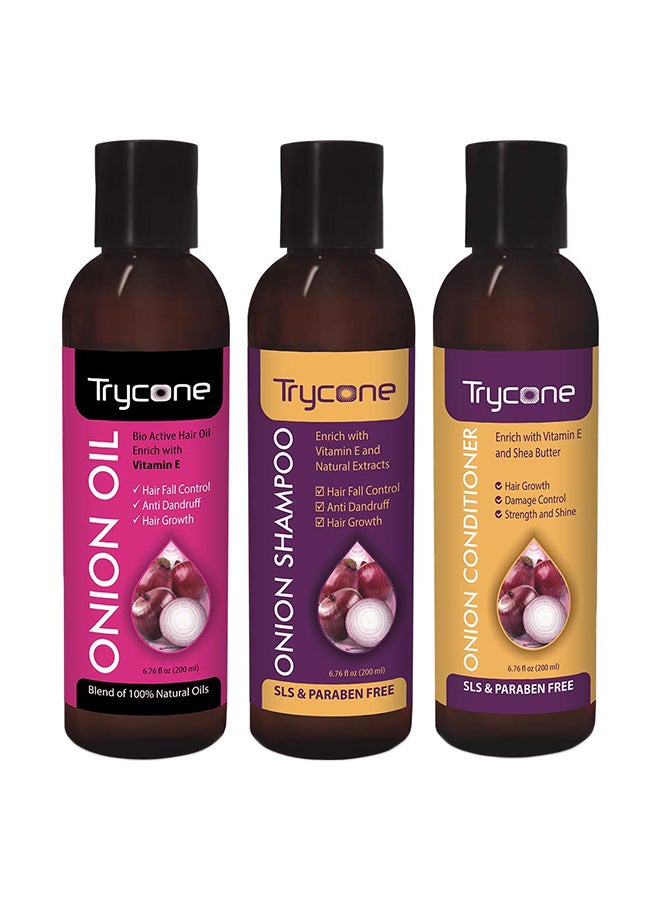 Pack Of 3 Onion Hair Care Combo 200ml