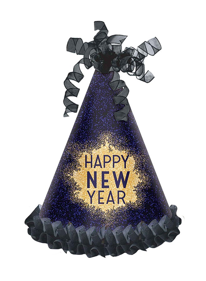 أمسكان قبعة مخروطية تحمل عبارة "Happy New Year" من تشكيلة ميدنايت 10.5بوصة