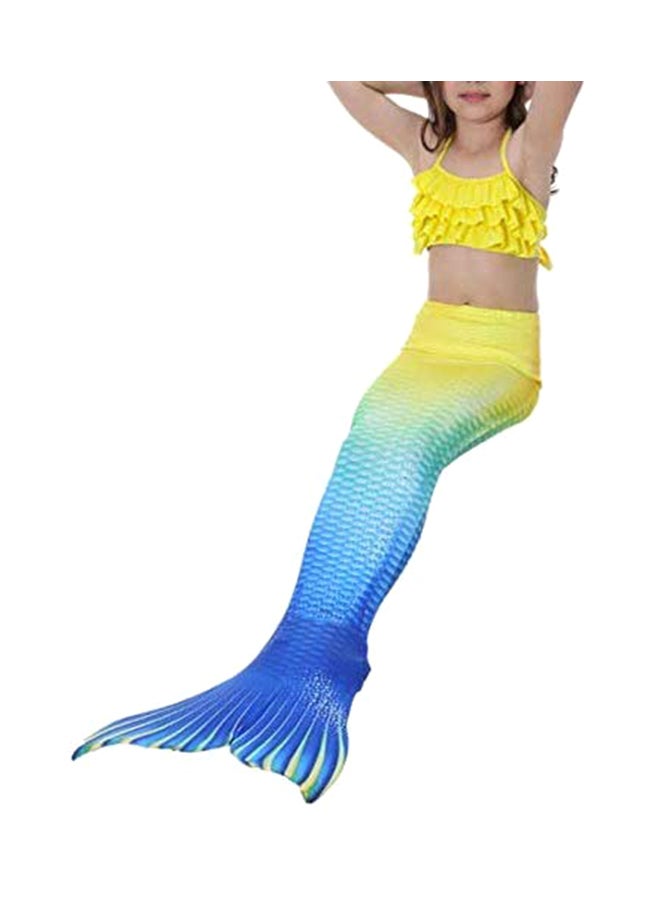 J&J 5-Piece Mermaid Swimming Suit With Bikini Set pink/blue/yellow - Image 2