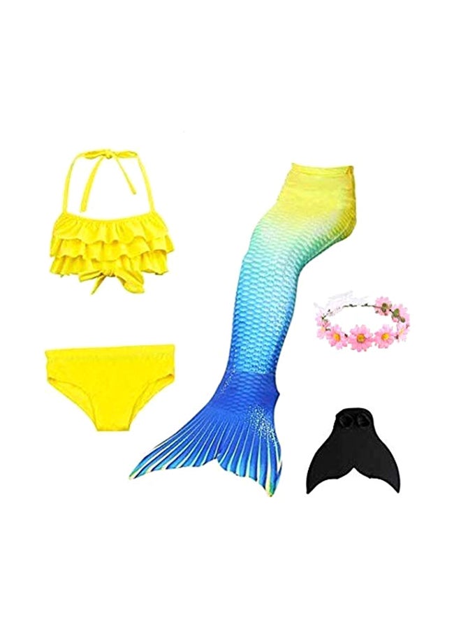 J&J 5-Piece Mermaid Swimming Suit With Bikini Set 130cm  - Image 1