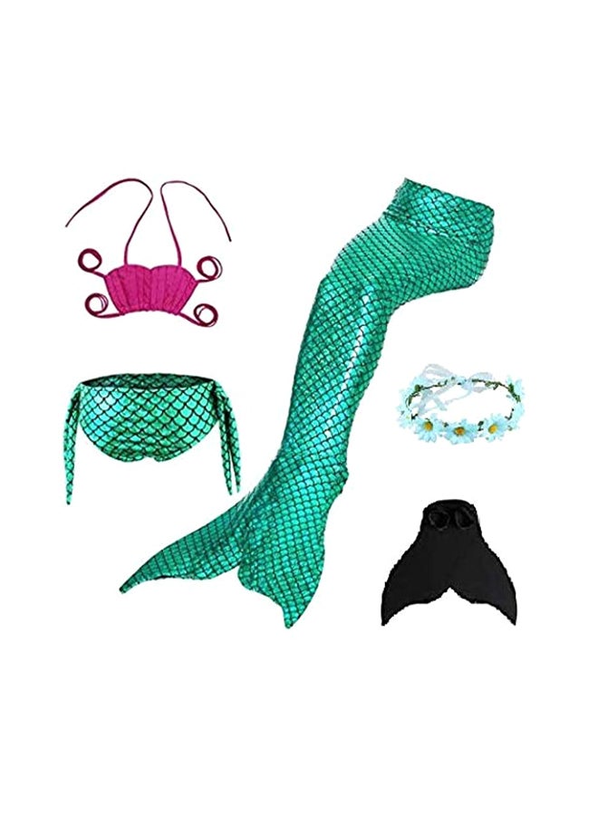 J&J 5-Piece Mermaid Swimming Suit With Bikini Set 110cm  - Image 1