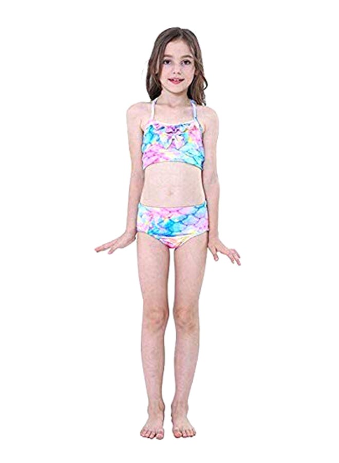 J&J 5-Piece Mermaid Swimming Suit With Bikini Set Blue/Pink/Black - Image 4