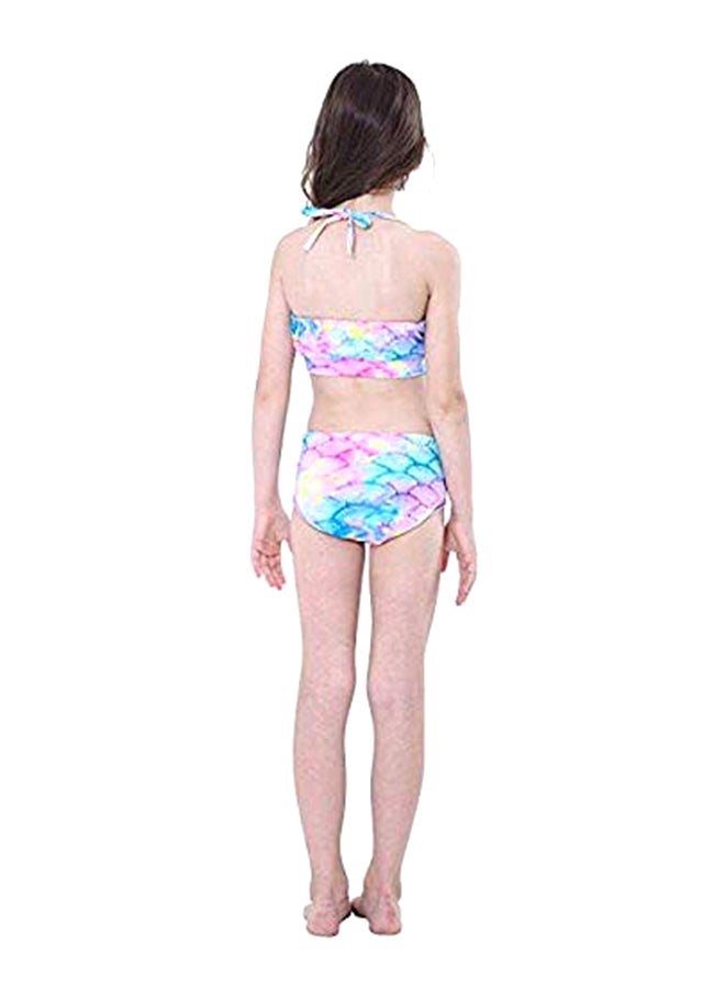 J&J 5-Piece Mermaid Swimming Suit With Bikini Set Blue/Pink/Black - Image 5