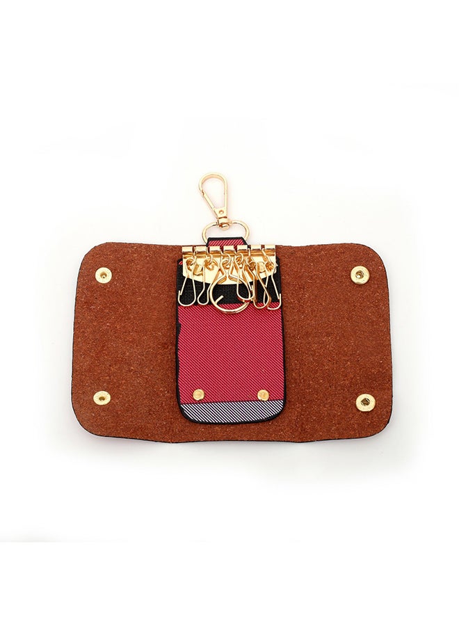 6-Piece Lattice Texture Handbag Set Red/Black/White - Image 3