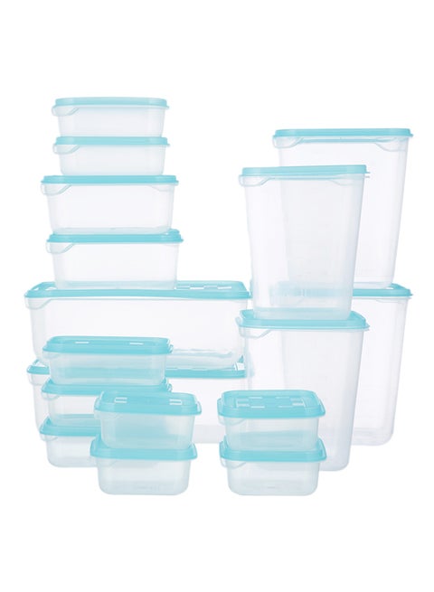 17-Piece Food Container Set Clear/Blue