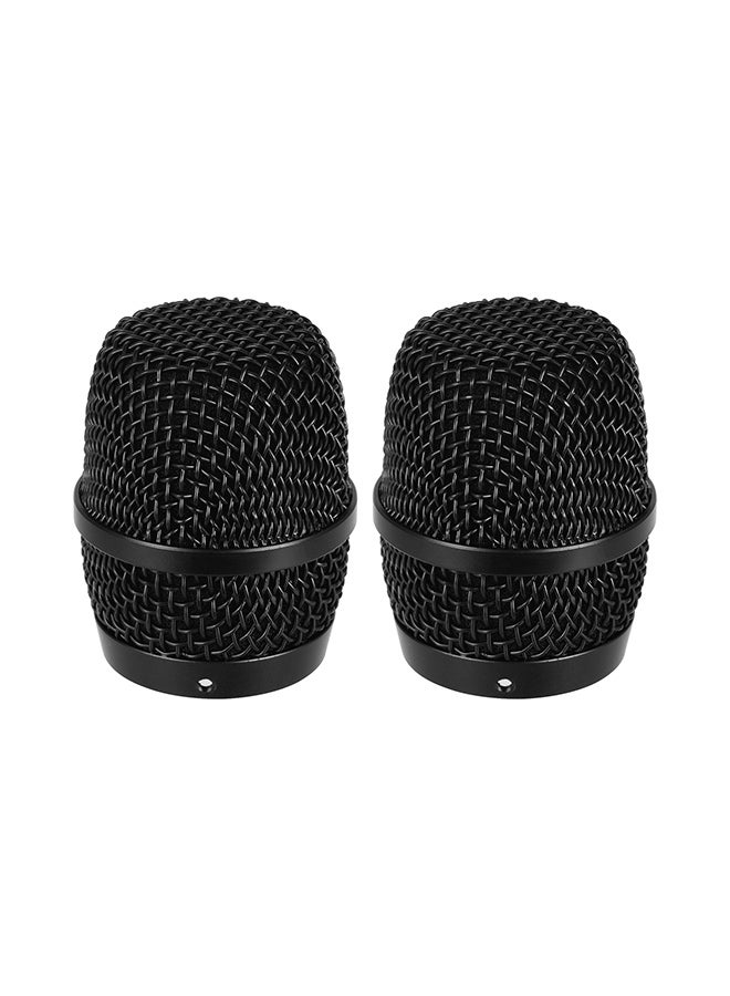 2-Piece Microphone Mesh Head Cover Set I-05914 Black - Image 1