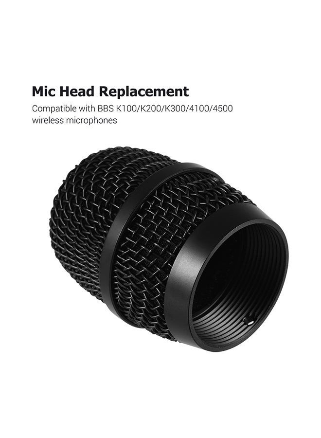 2-Piece Microphone Mesh Head Cover Set I-05914 Black - Image 3