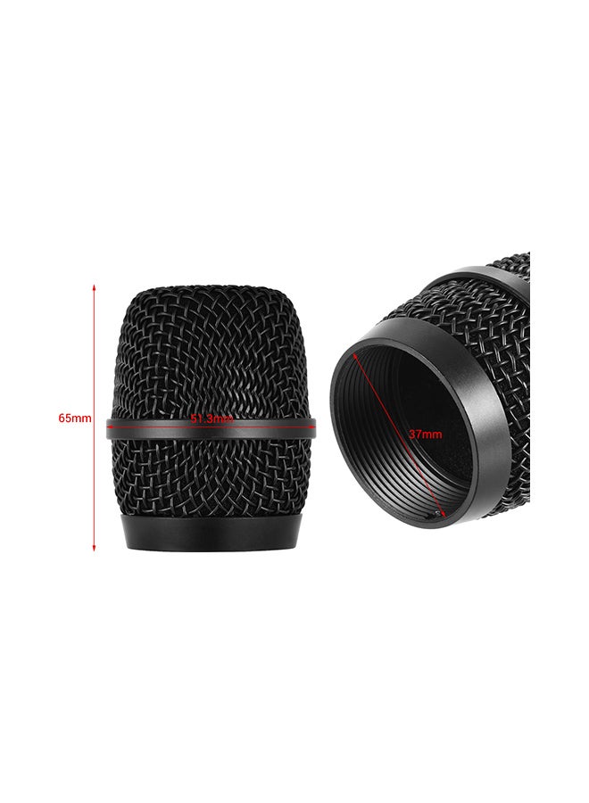 2-Piece Microphone Mesh Head Cover Set I-05914 Black - Image 2