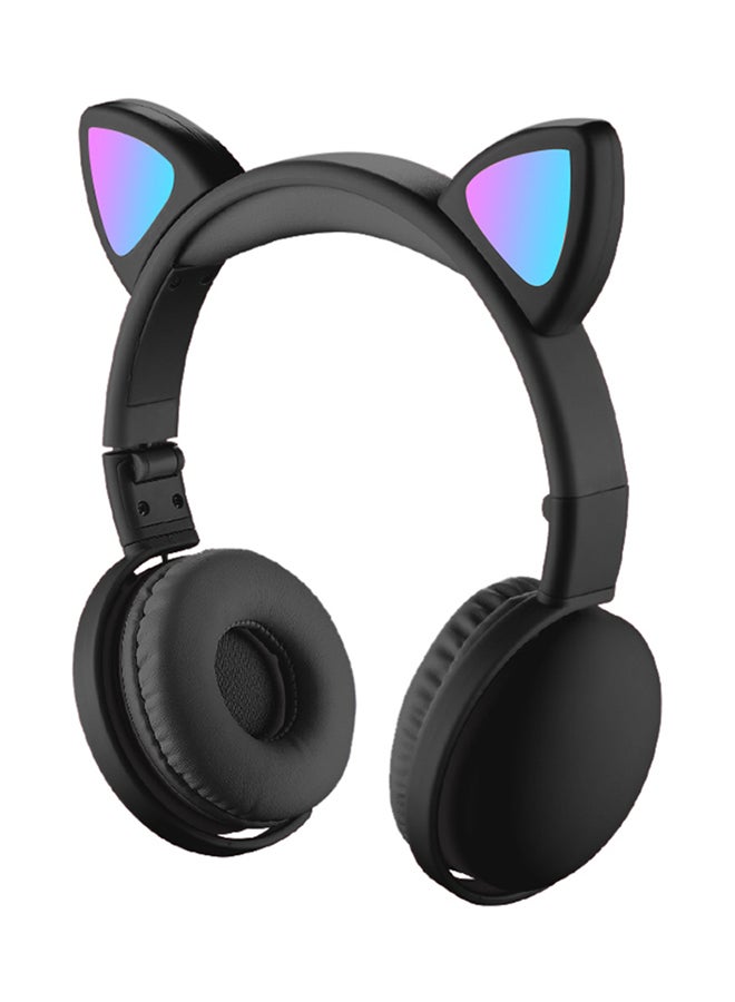 On-Ear Cat Ear Headphones Black - Image 1