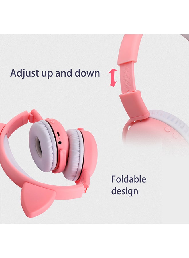 On-Ear Cat Ear Headphones Pink  - Image 3