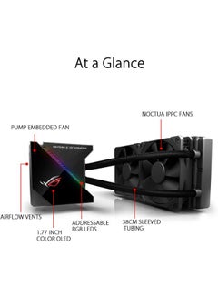 ASUS ROG Ryujin 240 All-in-One Liquid CPU Cooler With Live Dash Colour OLED Black  - Image 2