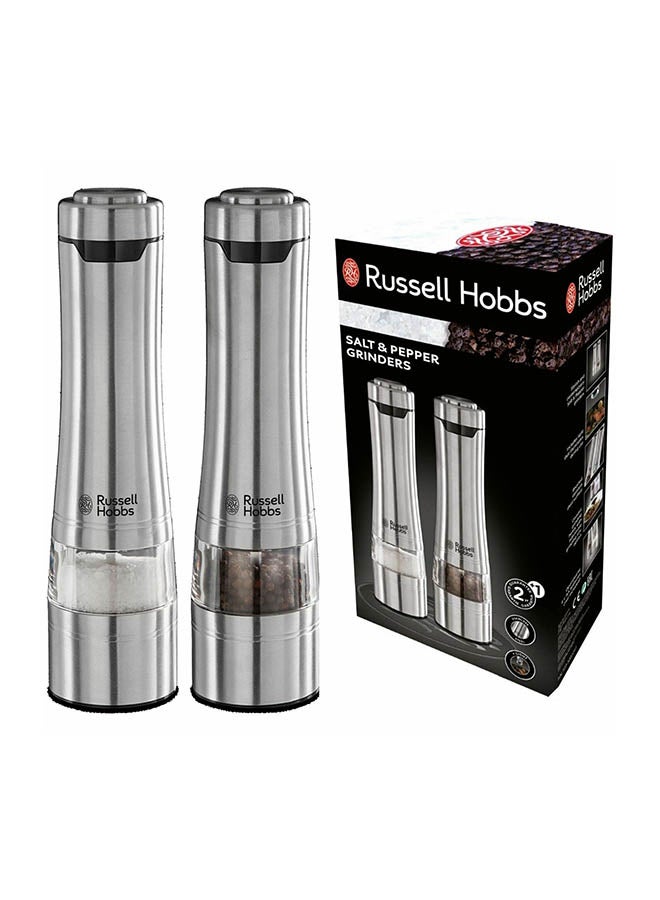 Russell Hobbs - Battery Powered Salt And Pepper Grinder 23460 Silver - Image 1