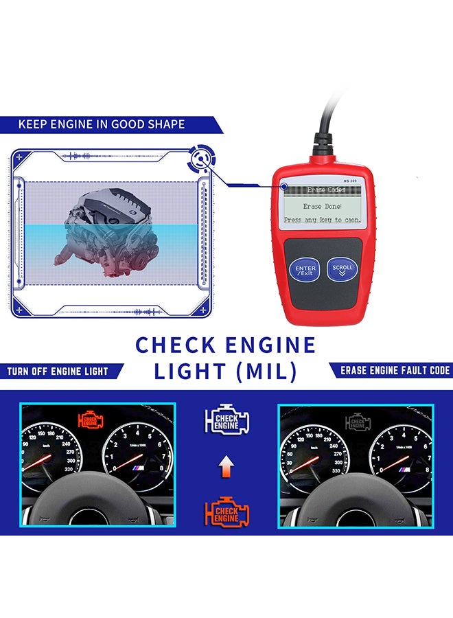 Multi-funcion Automotive Health Duagnostic Scanner Red 11x2.20x6.90centimeter  - Image 5
