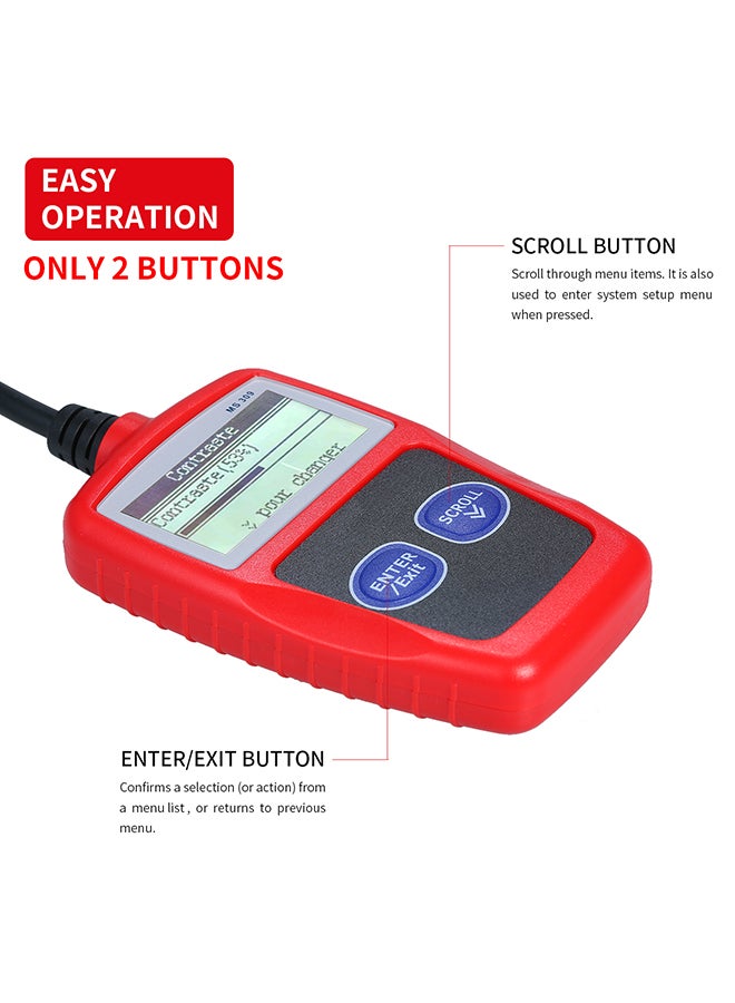 Multi-funcion Automotive Health Duagnostic Scanner Red 11x2.20x6.90centimeter  - Image 2