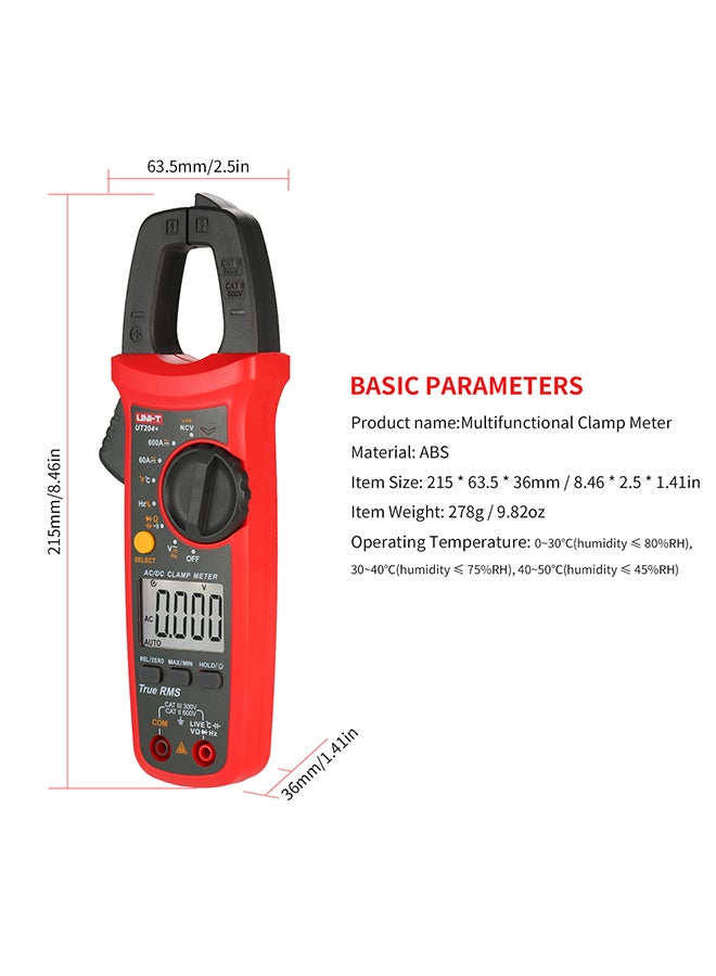 Generic Multi-Function Clamp Meter Multicolour 23.50x5.30x9.20cm  - Image 4