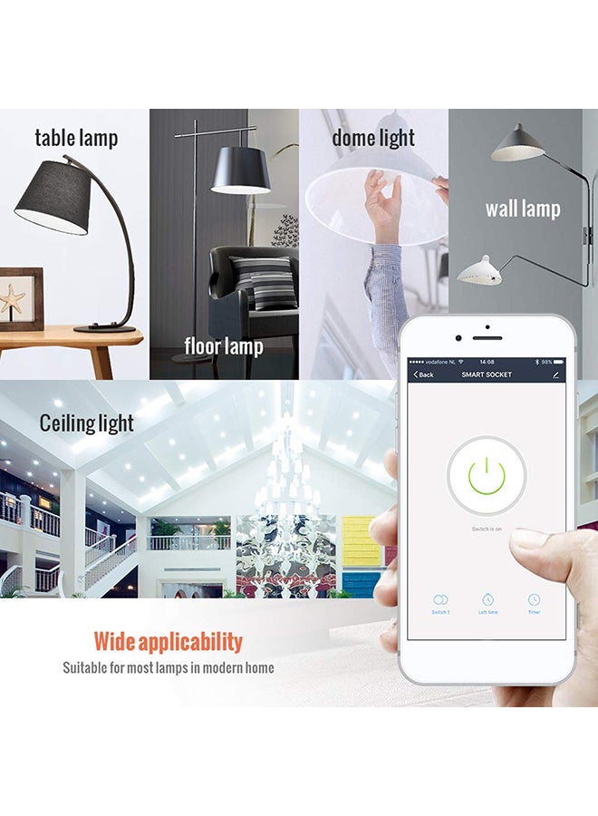WiFi Smart Bulb Dimmable Light With Phone APP White 12.40x6.40x6.40cm - Image 4