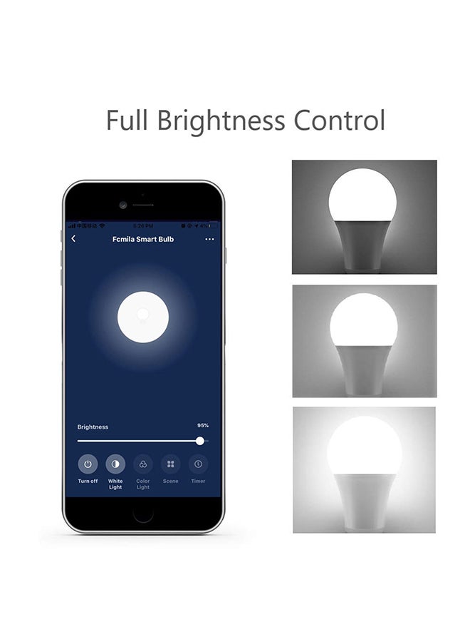WiFi Smart Bulb Dimmable Light With Phone APP White 12.40x6.40x6.40cm - Image 5