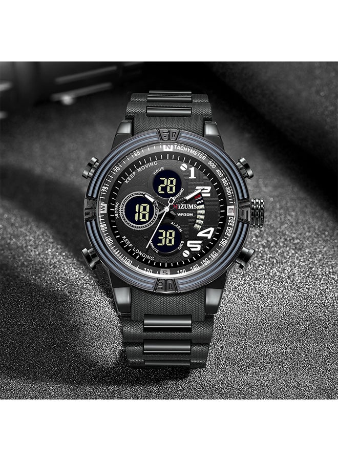 ميزومس ساعة يد رقمية وبعقارب وسوار من خليط معدني طراز J4379B-W unisex - Image 4