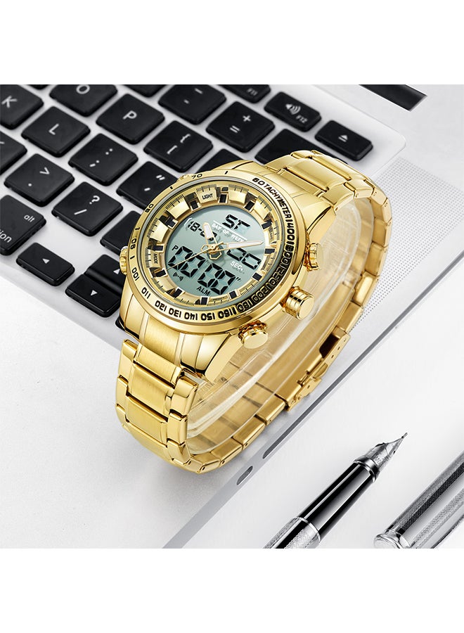 ميزومس ساعة يد رقمية وبعقارب وسوار من المعدن طراز J4377G unisex - Image 2