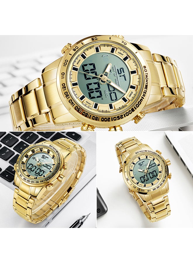 ميزومس ساعة يد رقمية وبعقارب وسوار من المعدن طراز J4377G unisex - Image 3