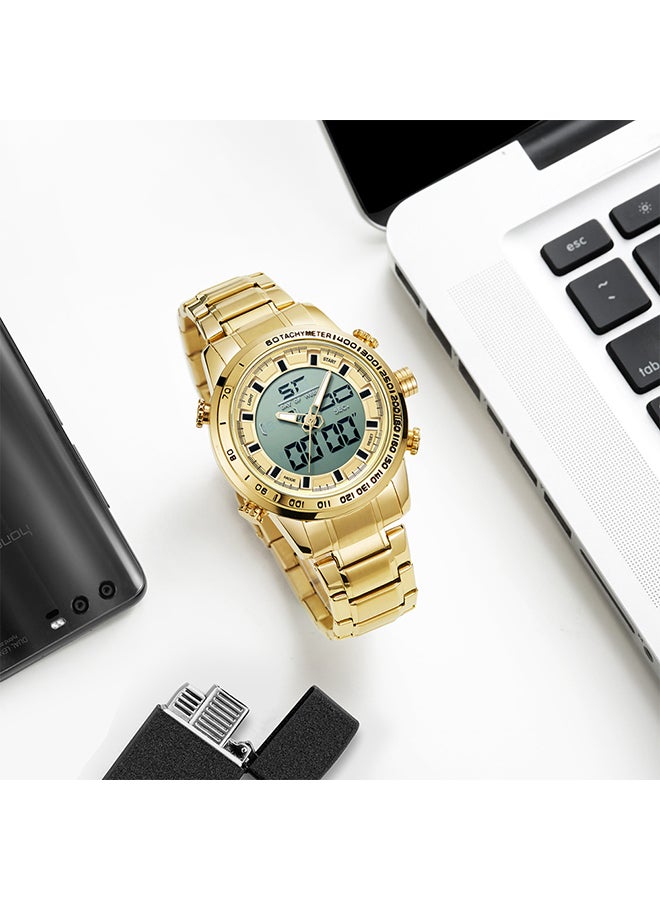 ميزومس ساعة يد رقمية وبعقارب وسوار من المعدن طراز J4377G unisex - Image 4