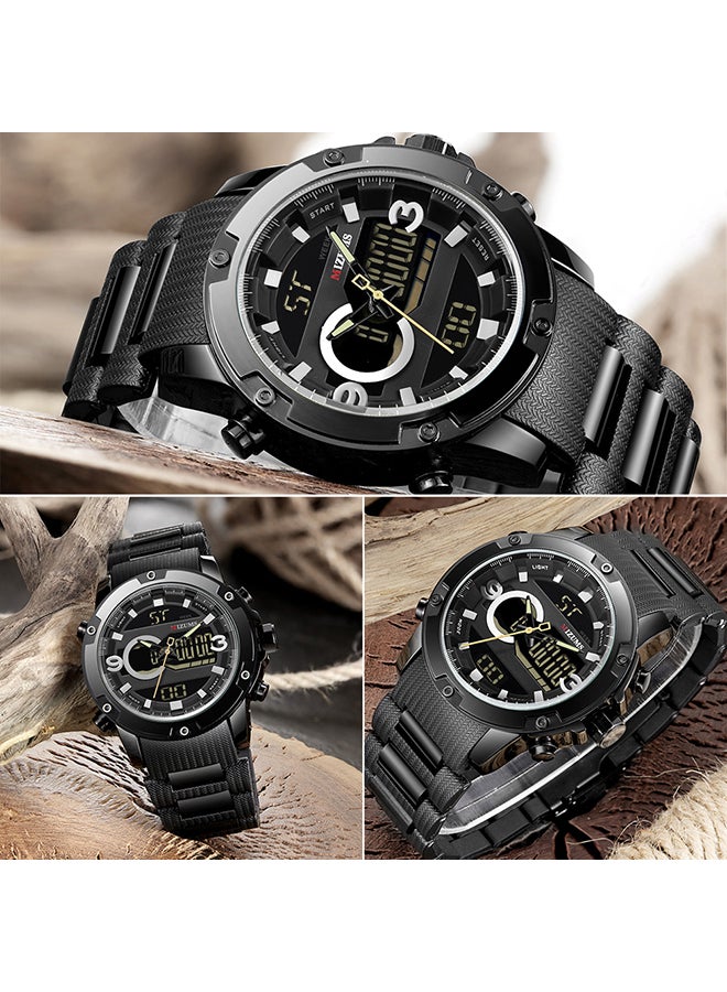 ميزومس ساعة يد رقمية وبعقارب بسوار من خليط معدني طراز J4375-3 unisex - Image 4
