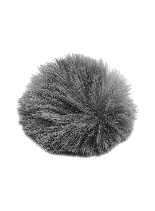 Clip-on Microphone Furry Windshield Mic Muff D7977GY-C Grey  - Image 1
