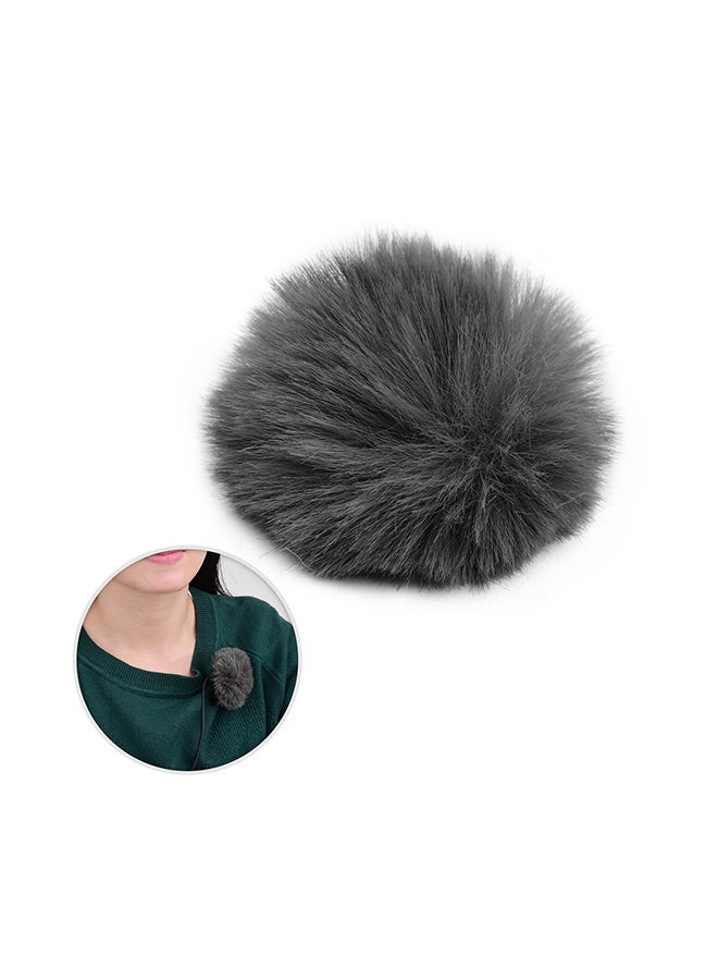 Clip-on Microphone Furry Windshield Mic Muff D7977GY-C Grey  - Image 2