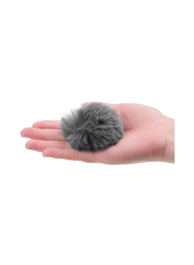 Clip-on Microphone Furry Windshield Mic Muff D7977GY-C Grey  - Image 5