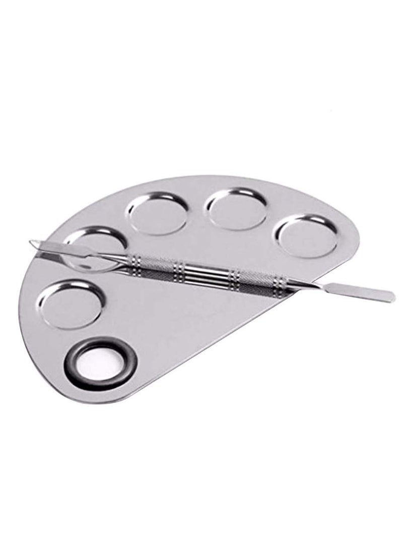 Yimart Cosmetic Makeup Palette With Spatula Silver - Image 1