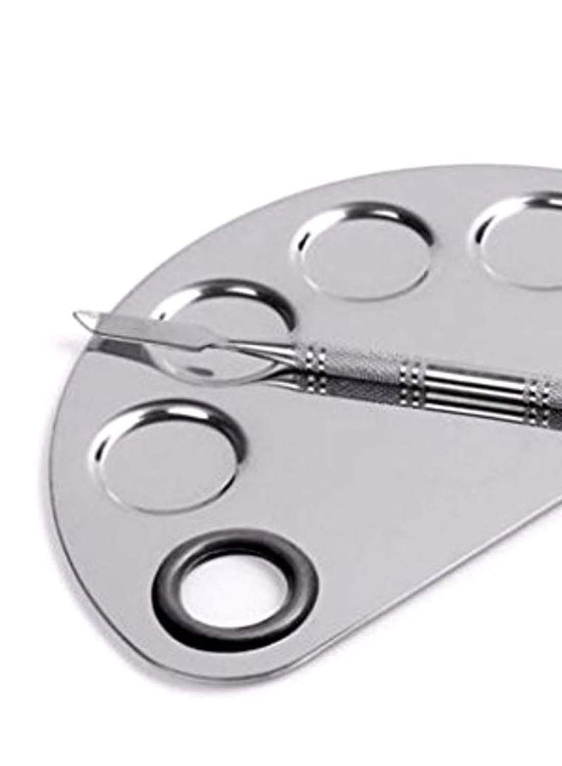 Yimart Cosmetic Makeup Palette With Spatula Silver - Image 2