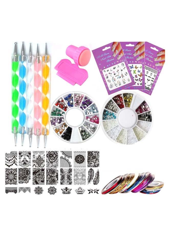 Nail Art Stamping Template Manicure Tool Kit Multicolour - v1578930177/N33566041A_1