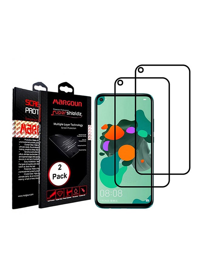 Pack Of 2 3D Tempered Glass Screen Protector For Huawei Mate 30 Lite Black/Clear