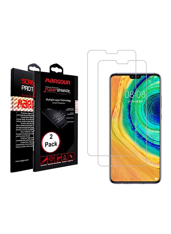 مارجون زوج لاصقات حماية للشاشة من الزجاج المقوى لهاتف هواوي ميت 30 شفاف - Image 2