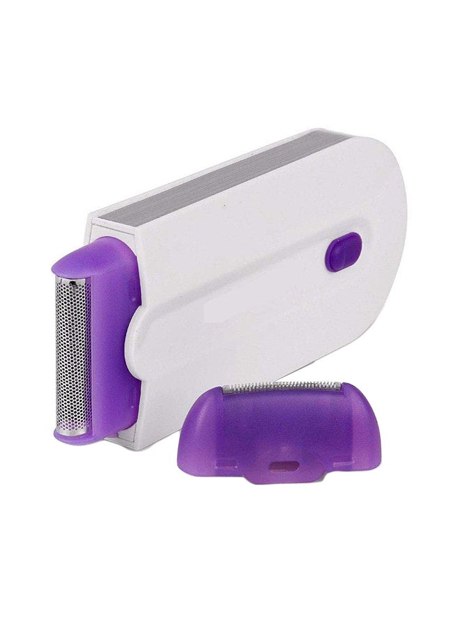 ماكينة إزالة شعر معدنية قابلة للشحن . أبيض/أرجواني - Image 1