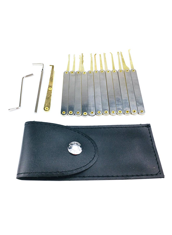 15-Piece Professional Repair Fixing Lock Unlock Tool Set Gold/Brown 14 x 2.5 x 5.5cm  - Image 2