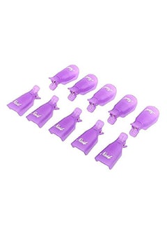 10-Piece Soak Off Gel Polish Remover Cap Clip Set Purple