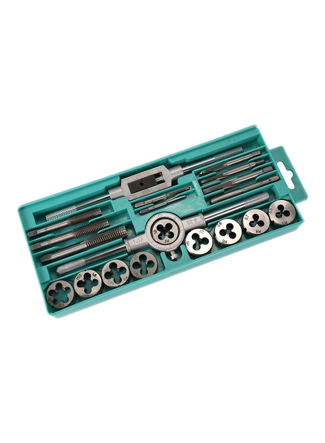Generic - Tap And Die Set With Adjustable Wrench Twisted Hand Tools Silver 25.5 x 2 x 10.5cm - Image 1