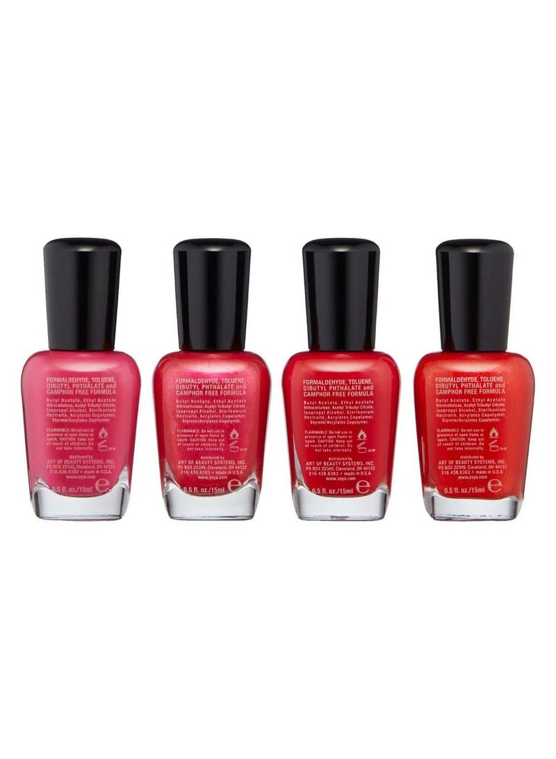 Zoya Pack Of 4 Merry And Bright Quad Nail Polish Pink/Red  - Image 2