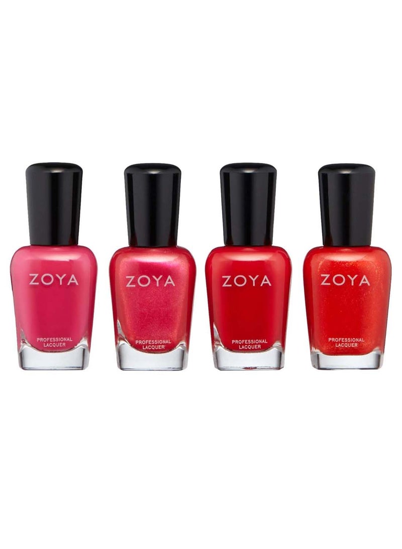 Zoya Pack Of 4 Merry And Bright Quad Nail Polish Pink/Red  - Image 1