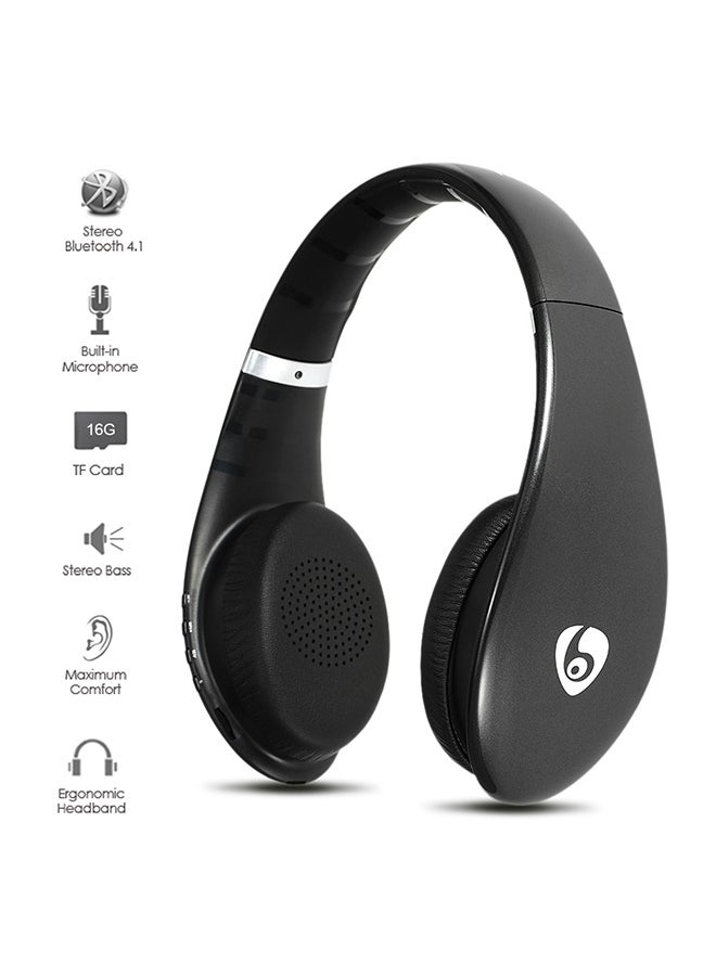 Over-Ear Stereo Bluetooth Headphones Black - Image 3